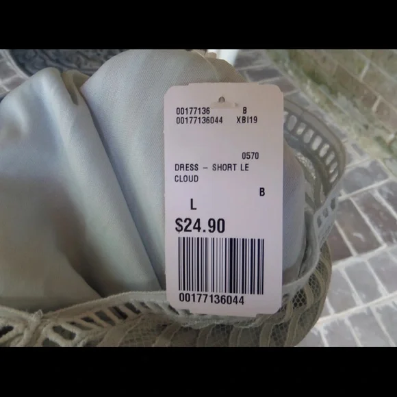 Juniors/ Women's FOREVER 21 Pale Blue Lace Open Back Dress Sz L NWT - Picture 3 of 7